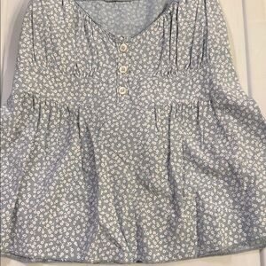 Brandy Melville, Floral Blue Women's Tank Top, OS